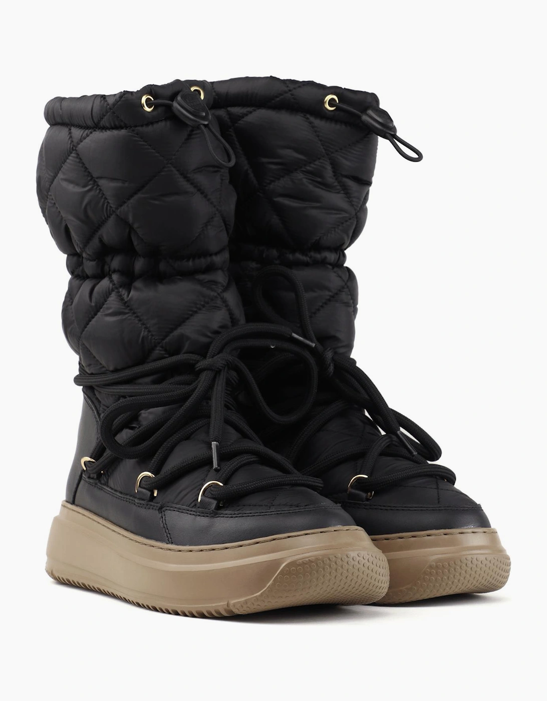 Women's Pajar Womens Gravita Mid Pull On Waterproof Long Snow Boots - Black - Size: 7