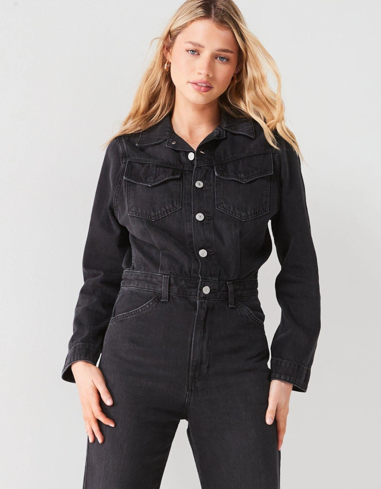 Western Denim Jumpsuit - Travel Suit