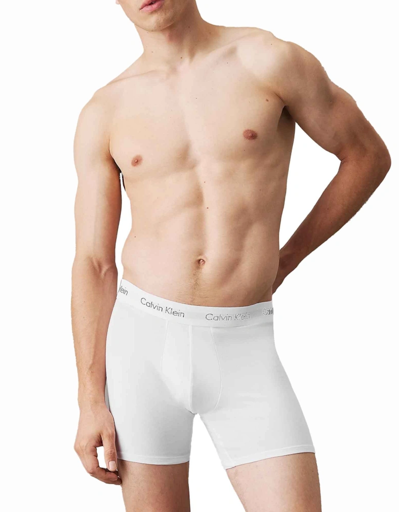 Cotton Stretch 3 Pack Boxer Briefs Black/White/Grey Heather