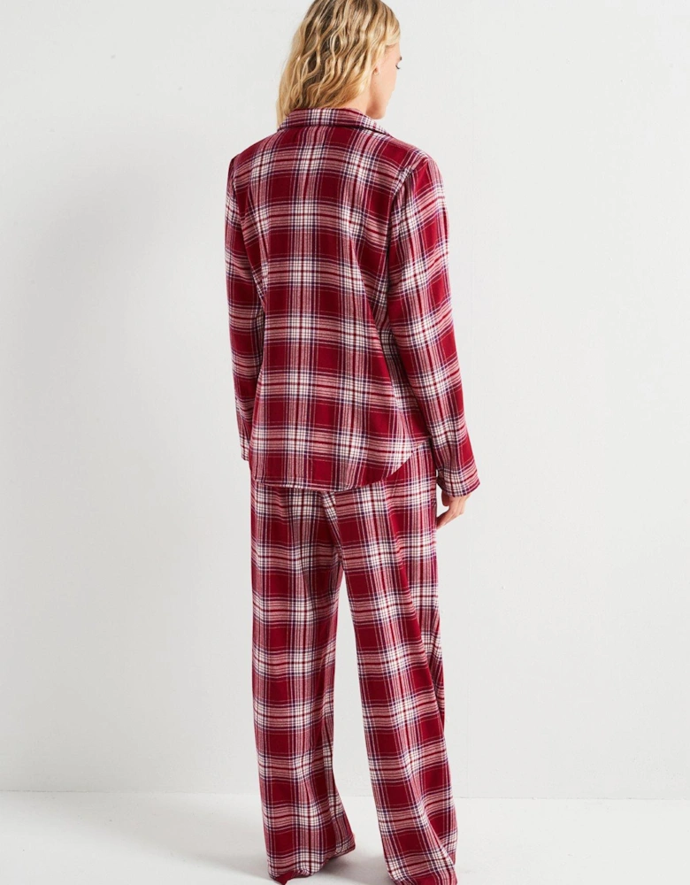 Long Sleeve Flannel Pyjama Set - Red