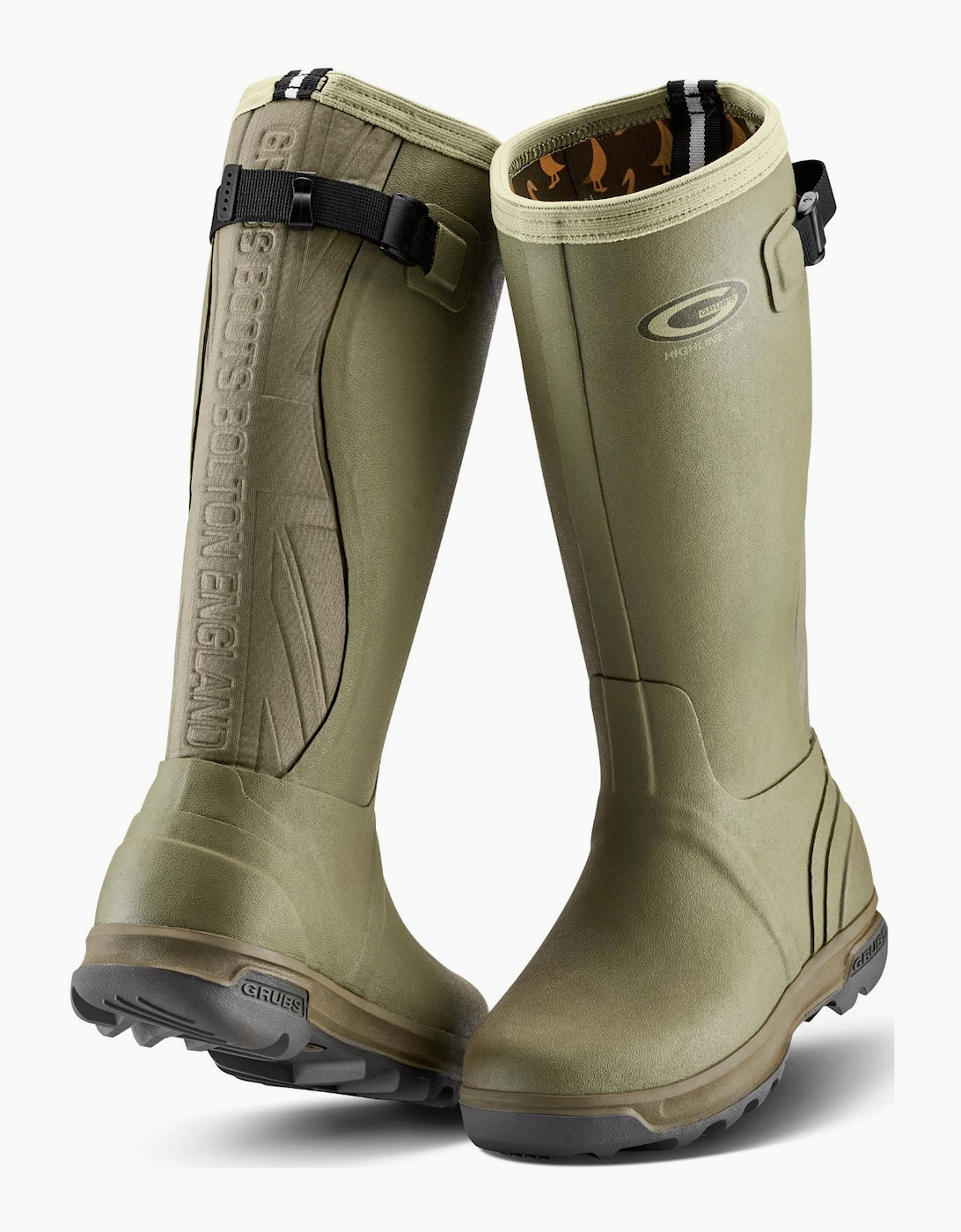Men's Grubs Unisex Highline 2.0 Wellies - Green - Size: 8