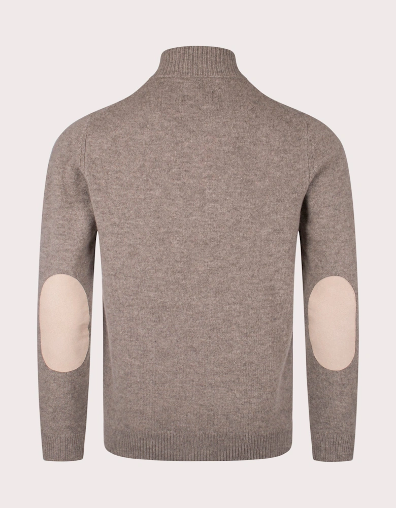 Essential Patch Zip Through Knitted Jumper