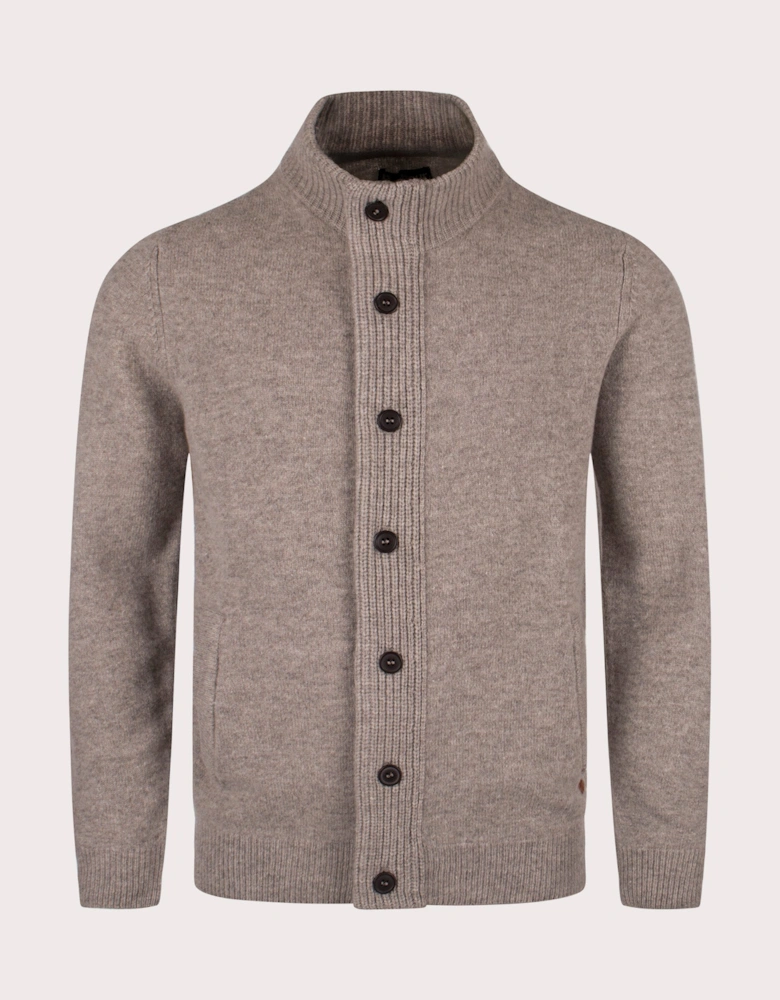 Essential Patch Zip Through Knitted Jumper