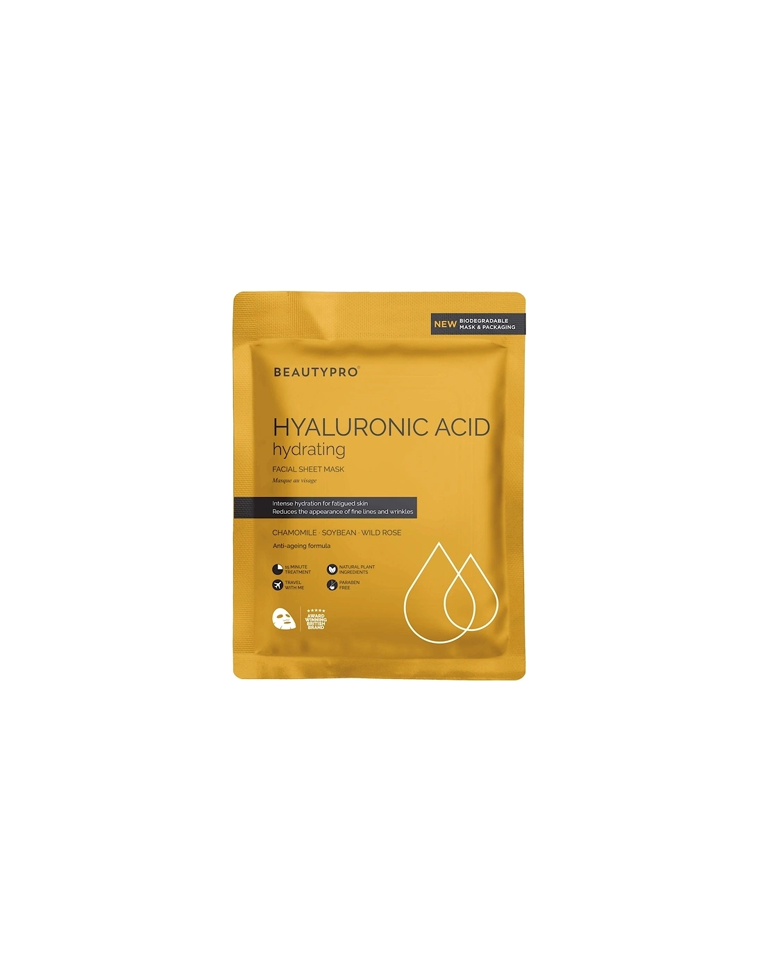 Hyaluronic Acid Hydrating Facial Sheet Mask - BeautyPro, 2 of 1