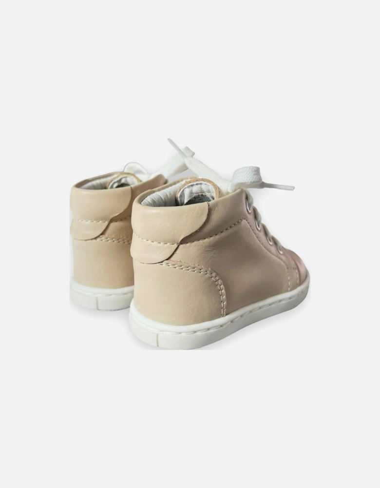 Nude Leather Danilo Hi-Top Trainers