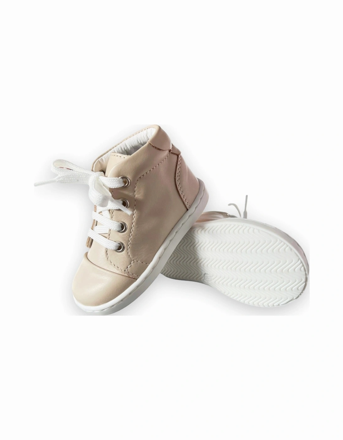 Nude Leather Danilo Hi-Top Trainers