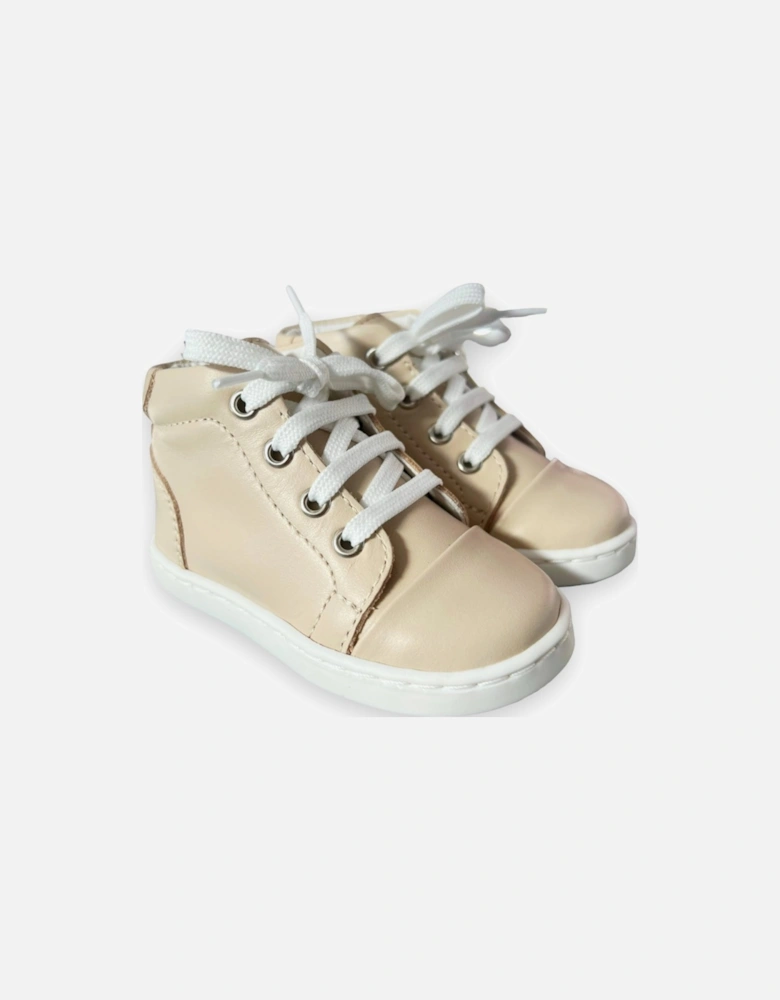 Nude Leather Danilo Hi-Top Trainers