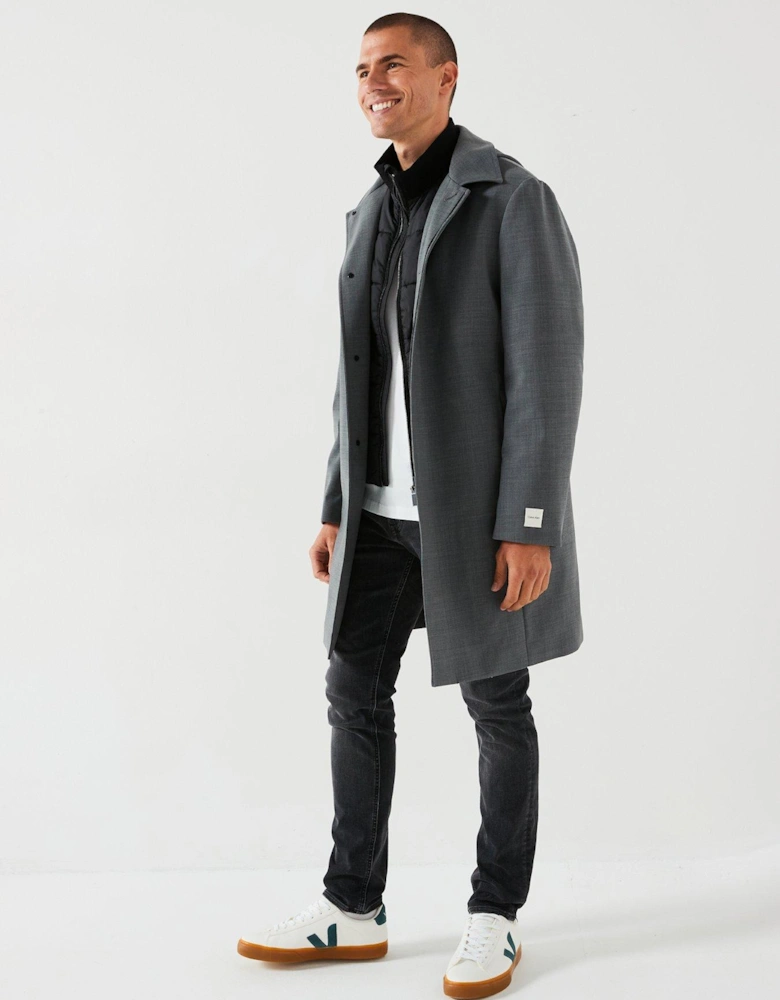 Technical Wool Car Coat - Grey