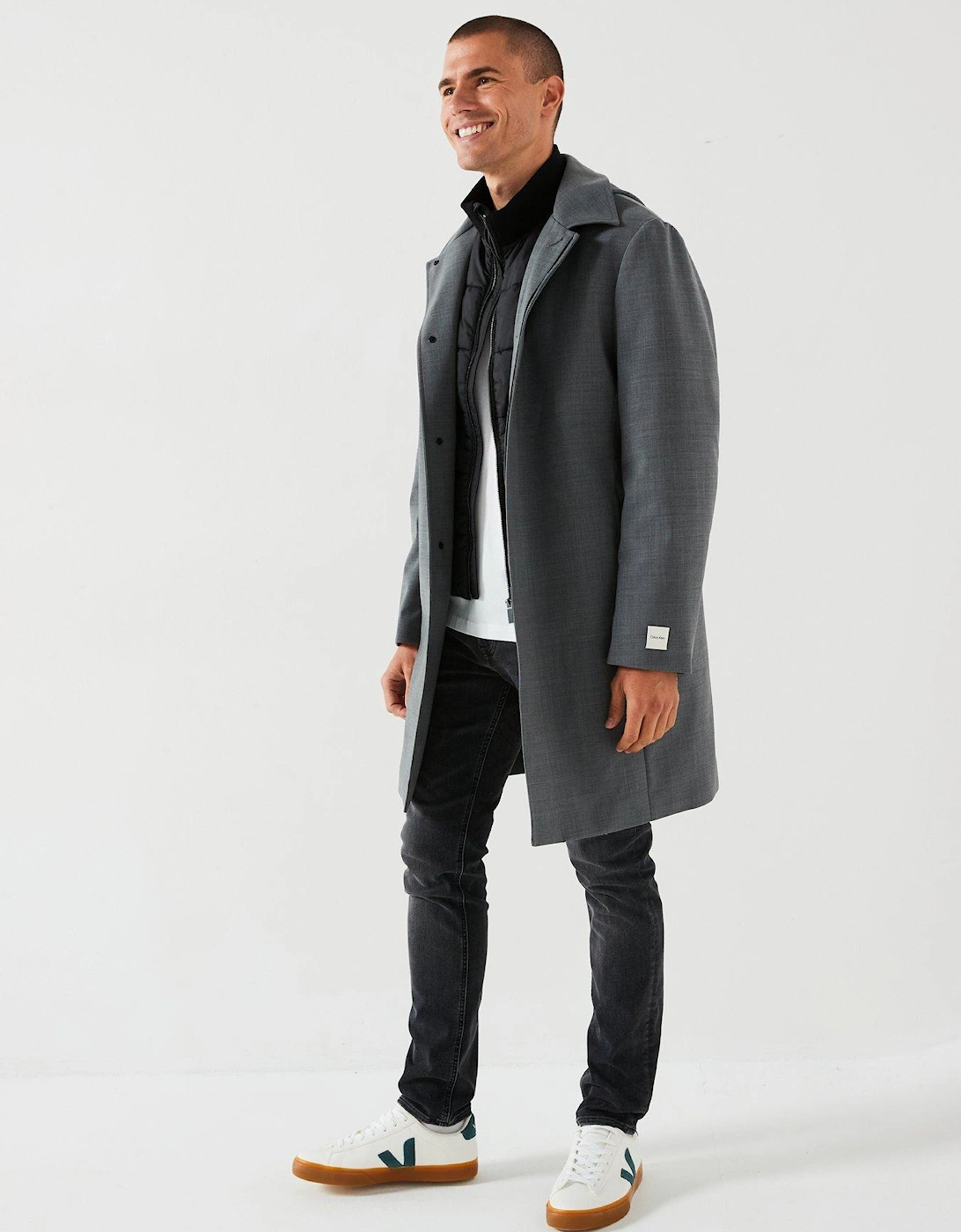 Technical Wool Car Coat - Grey