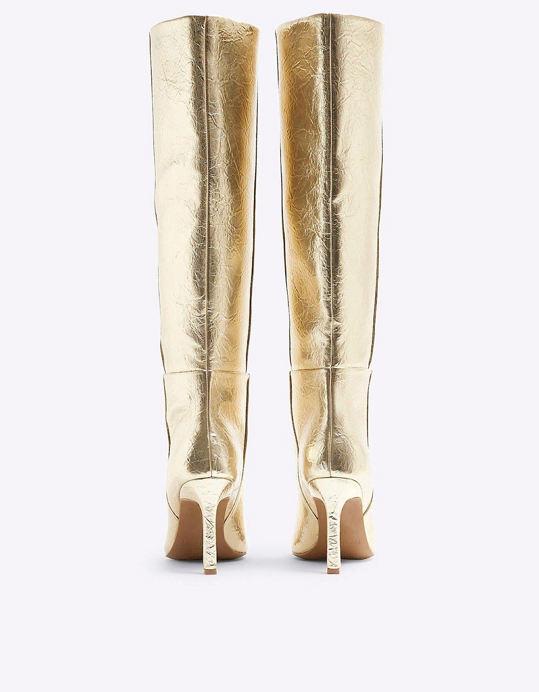 Straight Shaft High Leg Boot - Gold