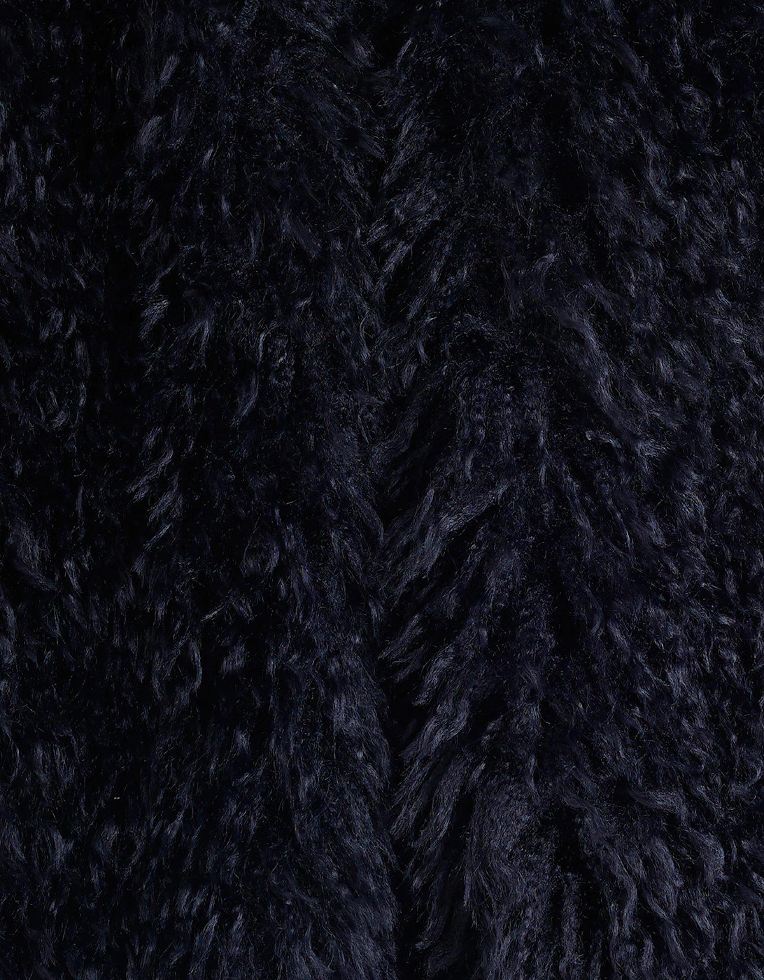 Faux Fur Long Shabby Gilet - Navy