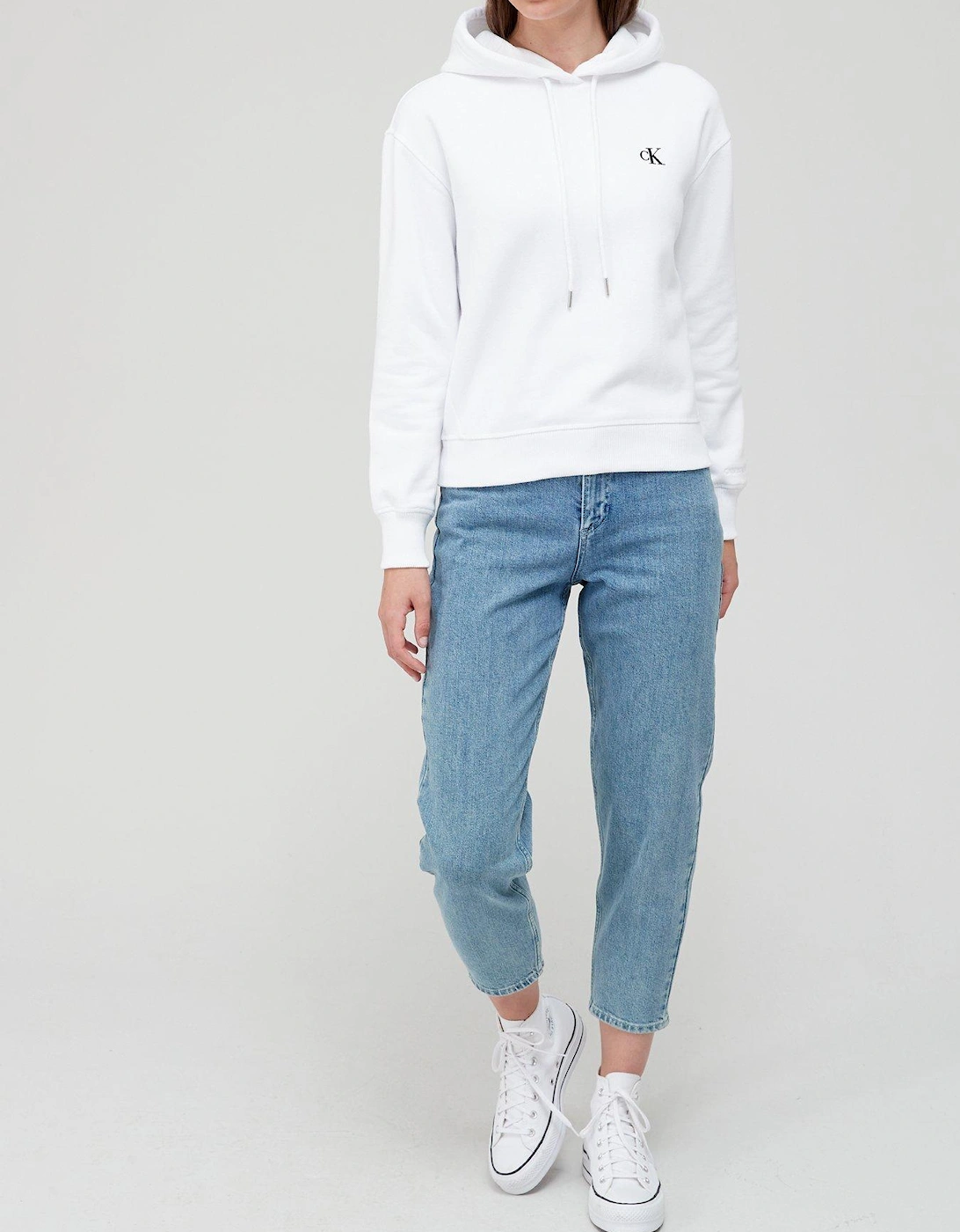 Embroidery Hoodie - White