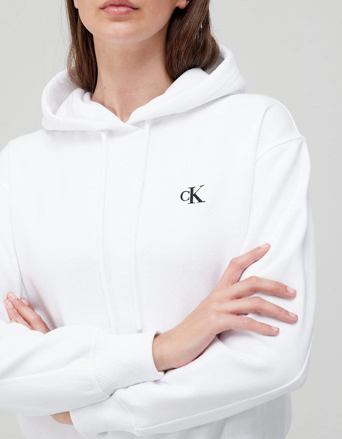 Embroidery Hoodie - White