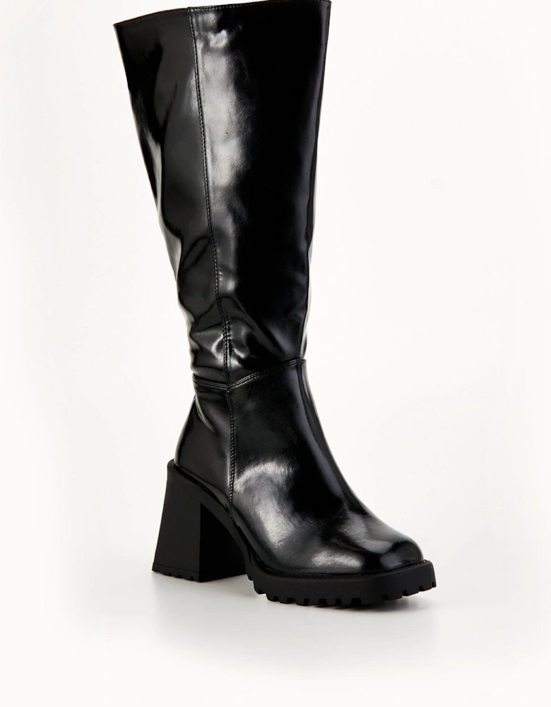 Wide Fit Miyah Knee High Boot - Black