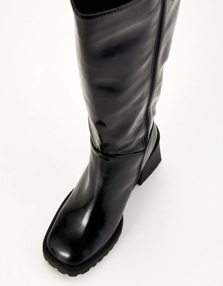 Wide Fit Miyah Knee High Boot - Black