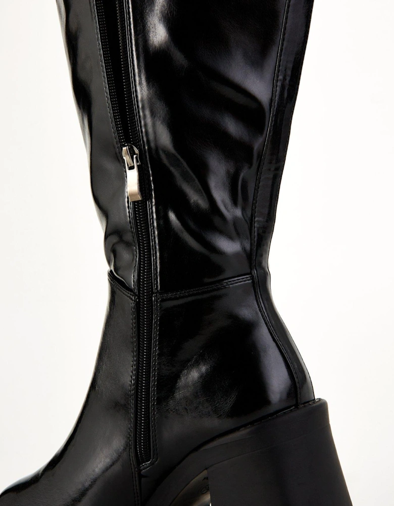 Wide Fit Miyah Knee High Boot - Black