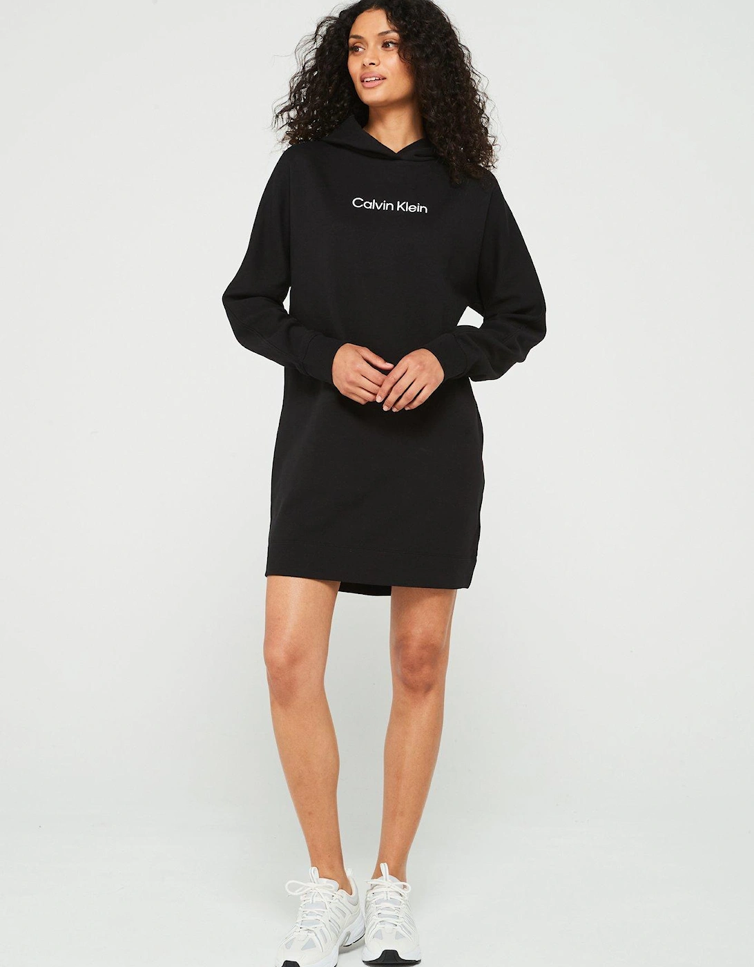 Hero Logo Hoodie Mini Dress - Black