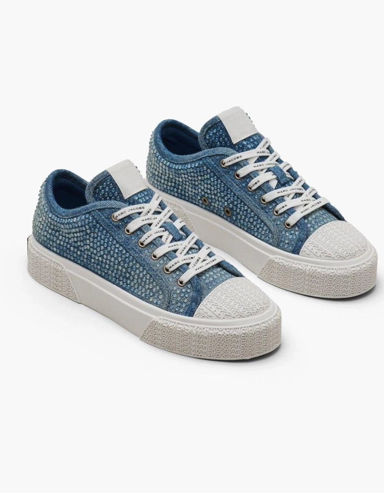 The Crystal Denim Sneakers - Light Blue