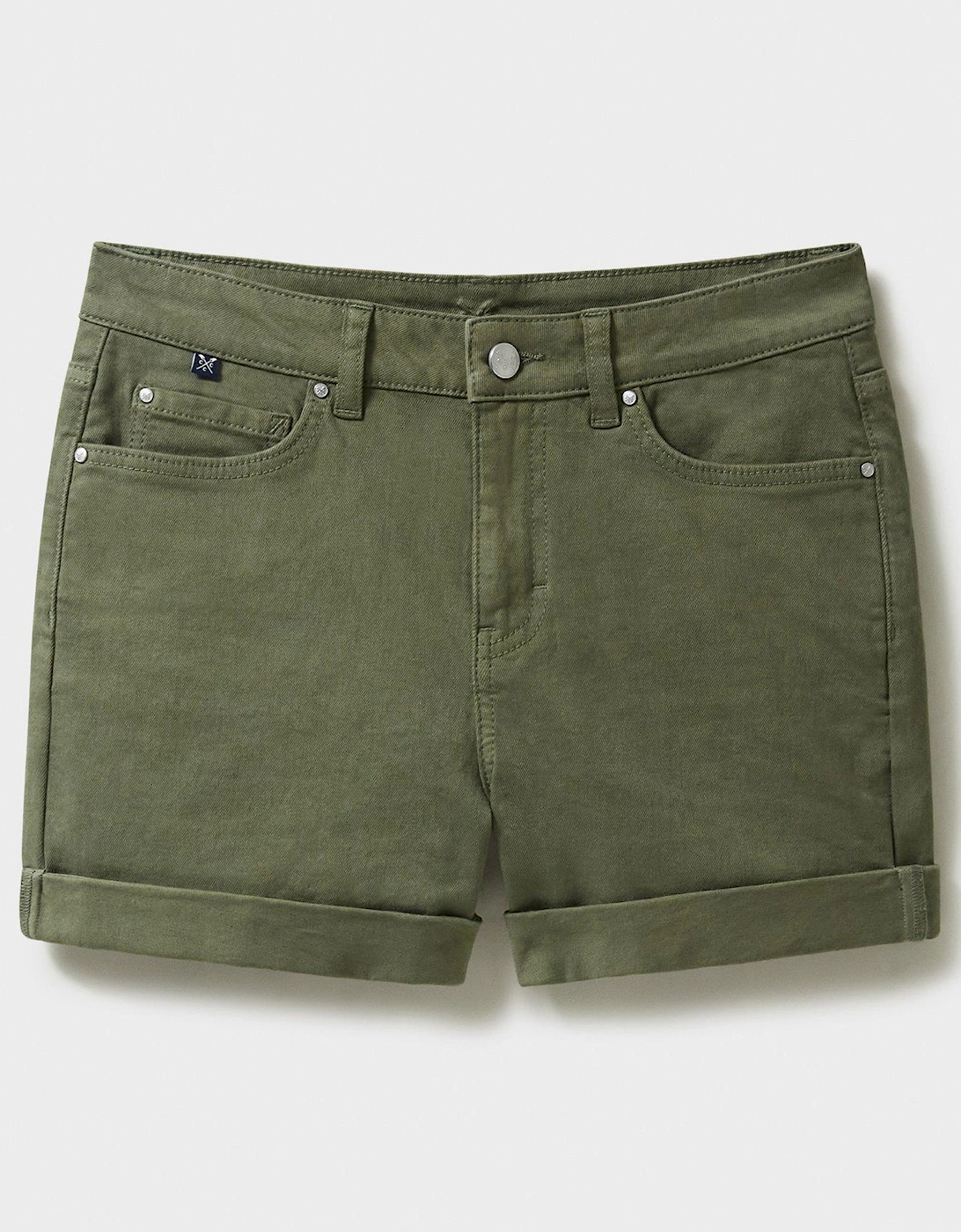 Turn Up Denim Short - Green