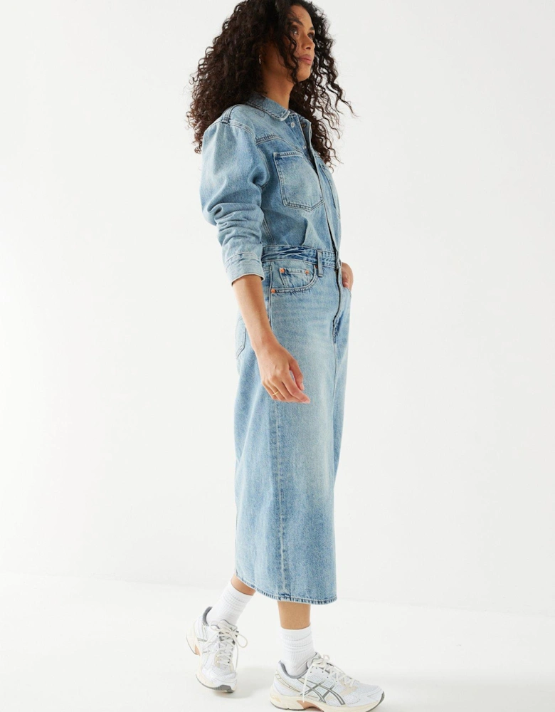 Western Denim Midi Dress - Feeling This