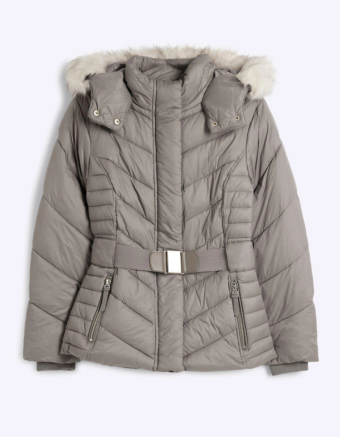 Slim Fit Padded Jacket - Dark Beige