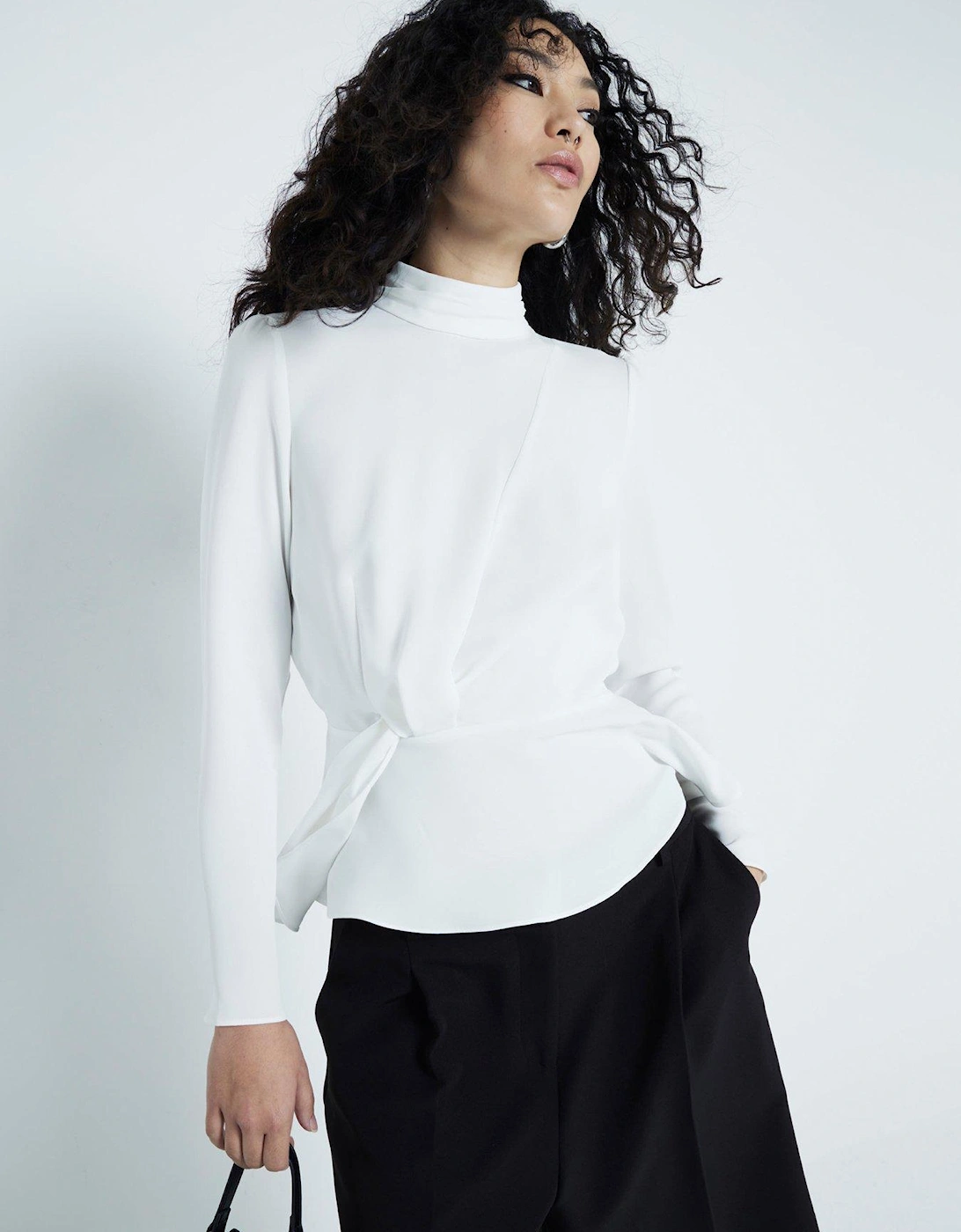 Drape Front Top - White