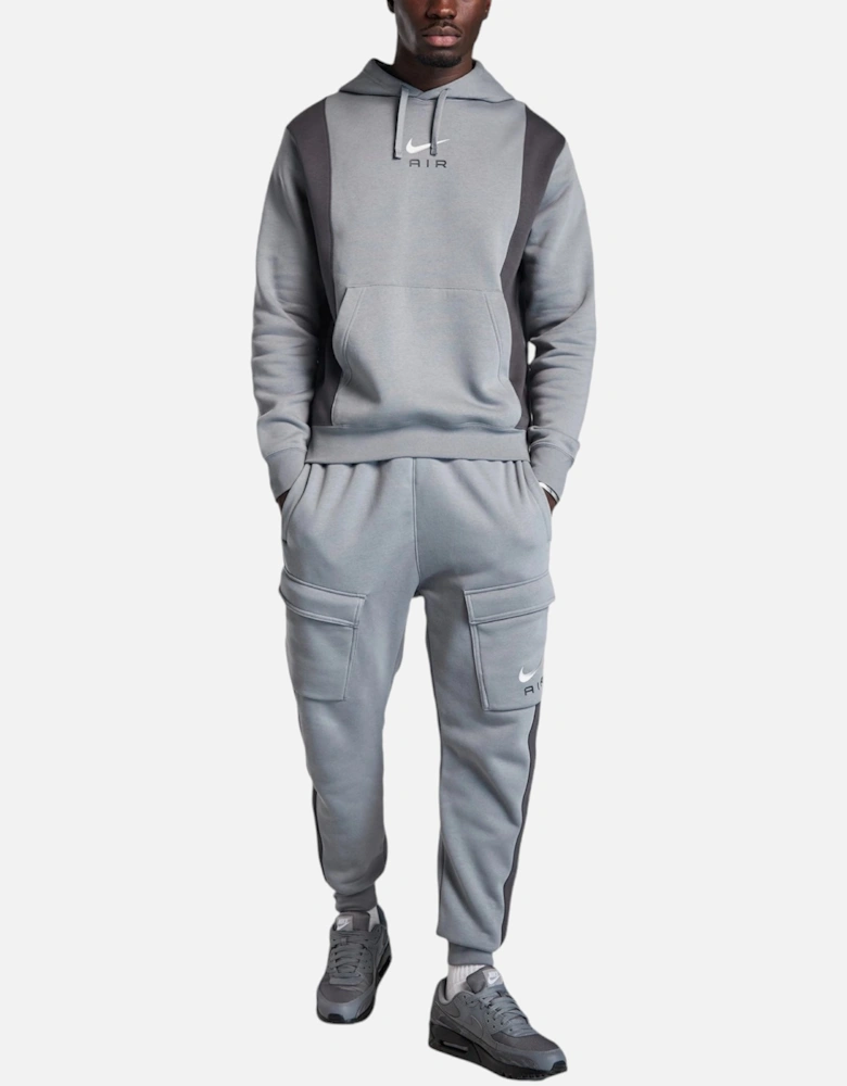 Air Tracksuit Mens Fleece Cargo Joggers Park Swoosh Overhead Panel Hoodie