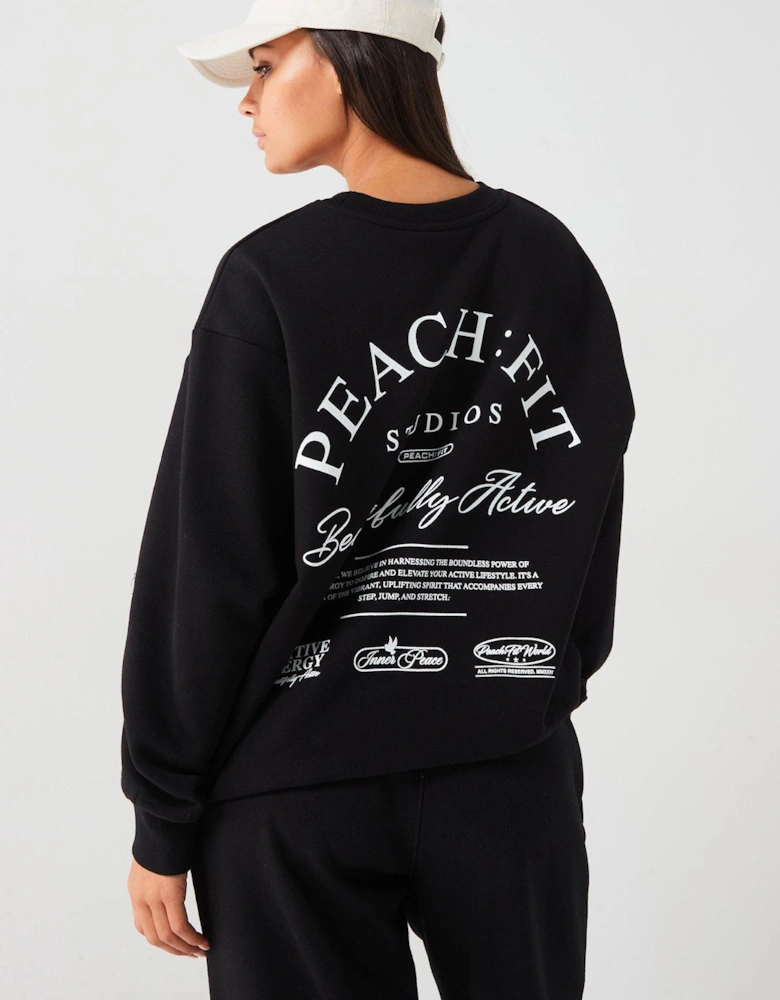 Womens Beautifully Active Oversized Sweatshirt - Black