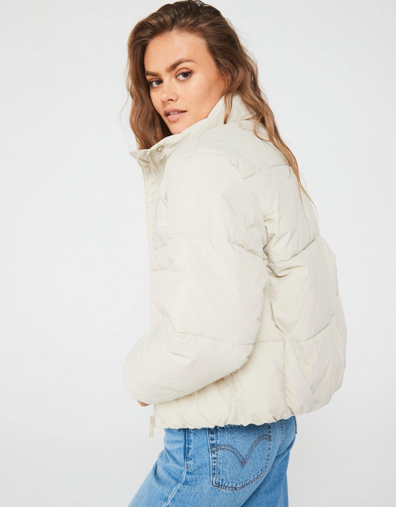 Chenille Monologo Padded Jacket - Cream