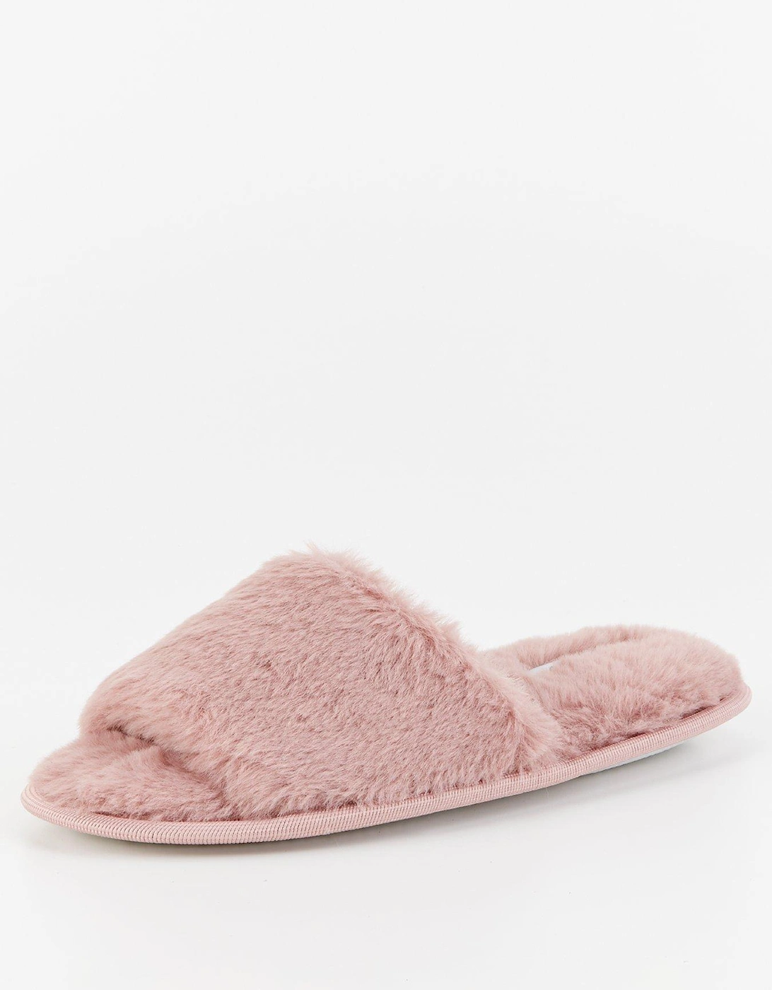 Faux Fur Slider Slipper - Pink