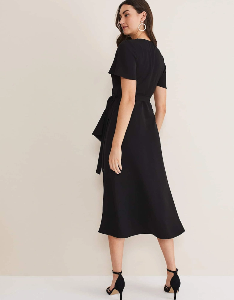 Julissa Ruffle Wrap Midi Dress