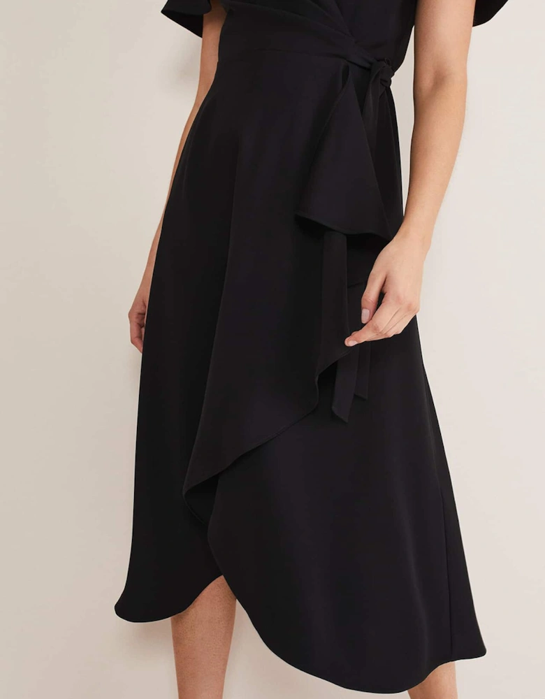 Julissa Ruffle Wrap Midi Dress