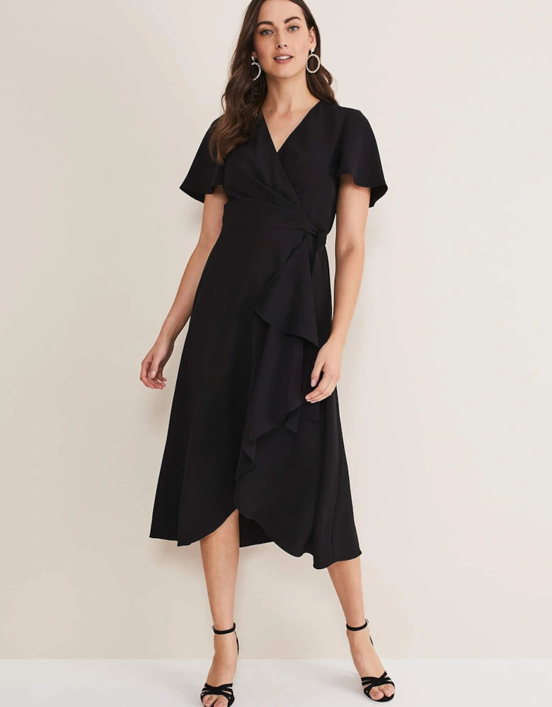 Julissa Ruffle Wrap Midi Dress