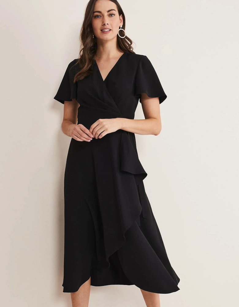 Julissa Ruffle Wrap Midi Dress