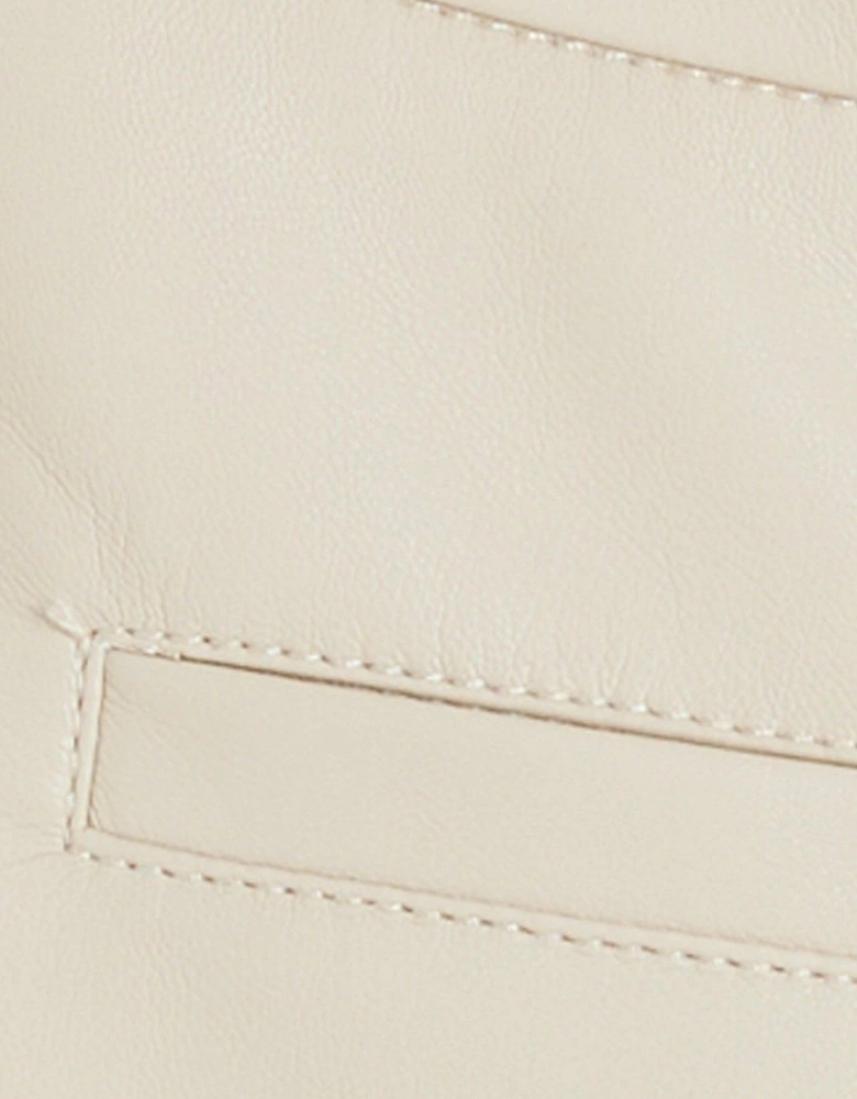 Tailored PU Shorts - Beige