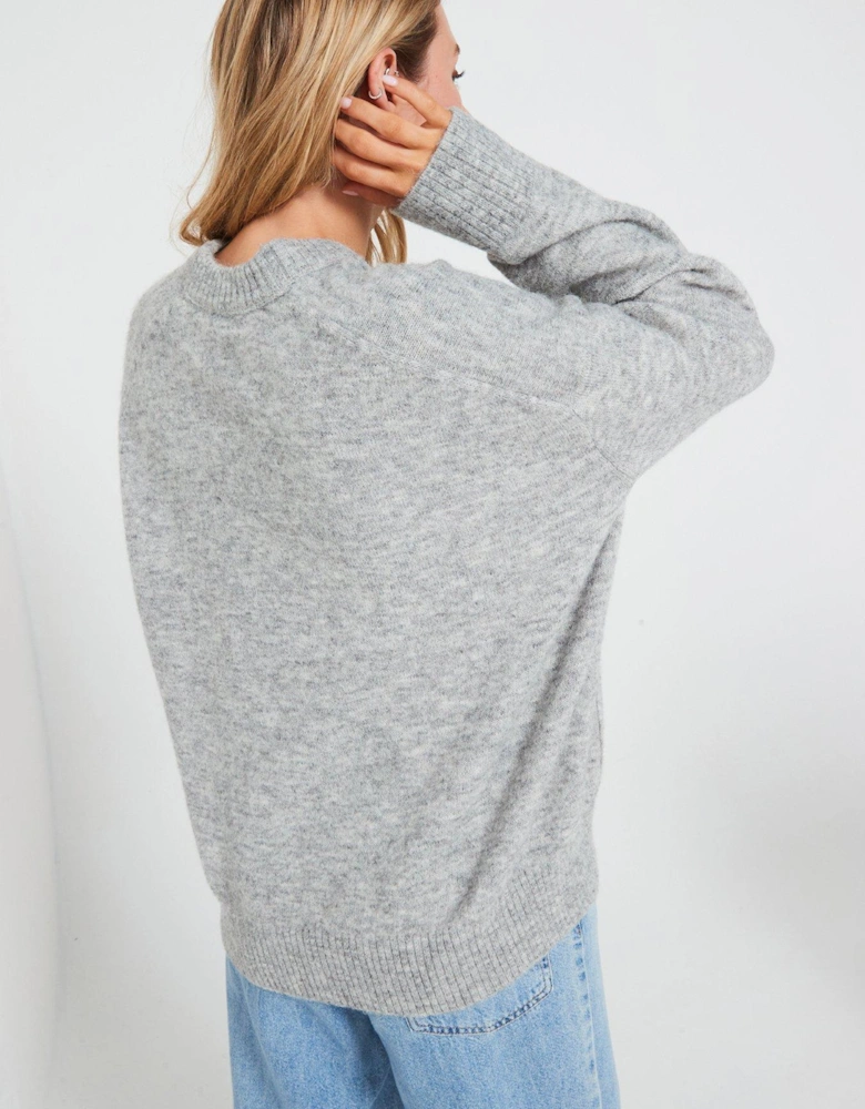 Textured Cardigan - Grey