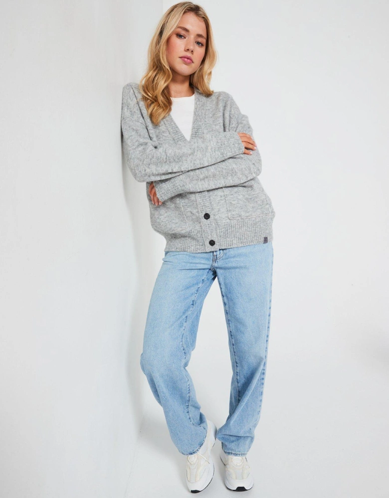 Textured Cardigan - Grey