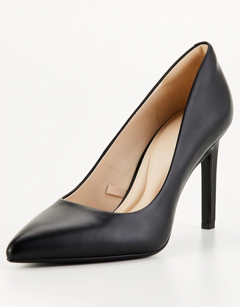 Leather Heel Pump - Black