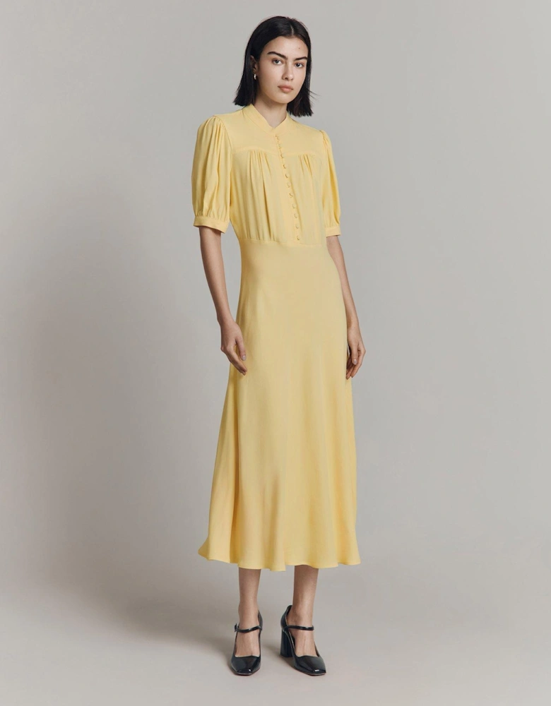 Adele Short Sleeve Midaxi Dress - Yellow