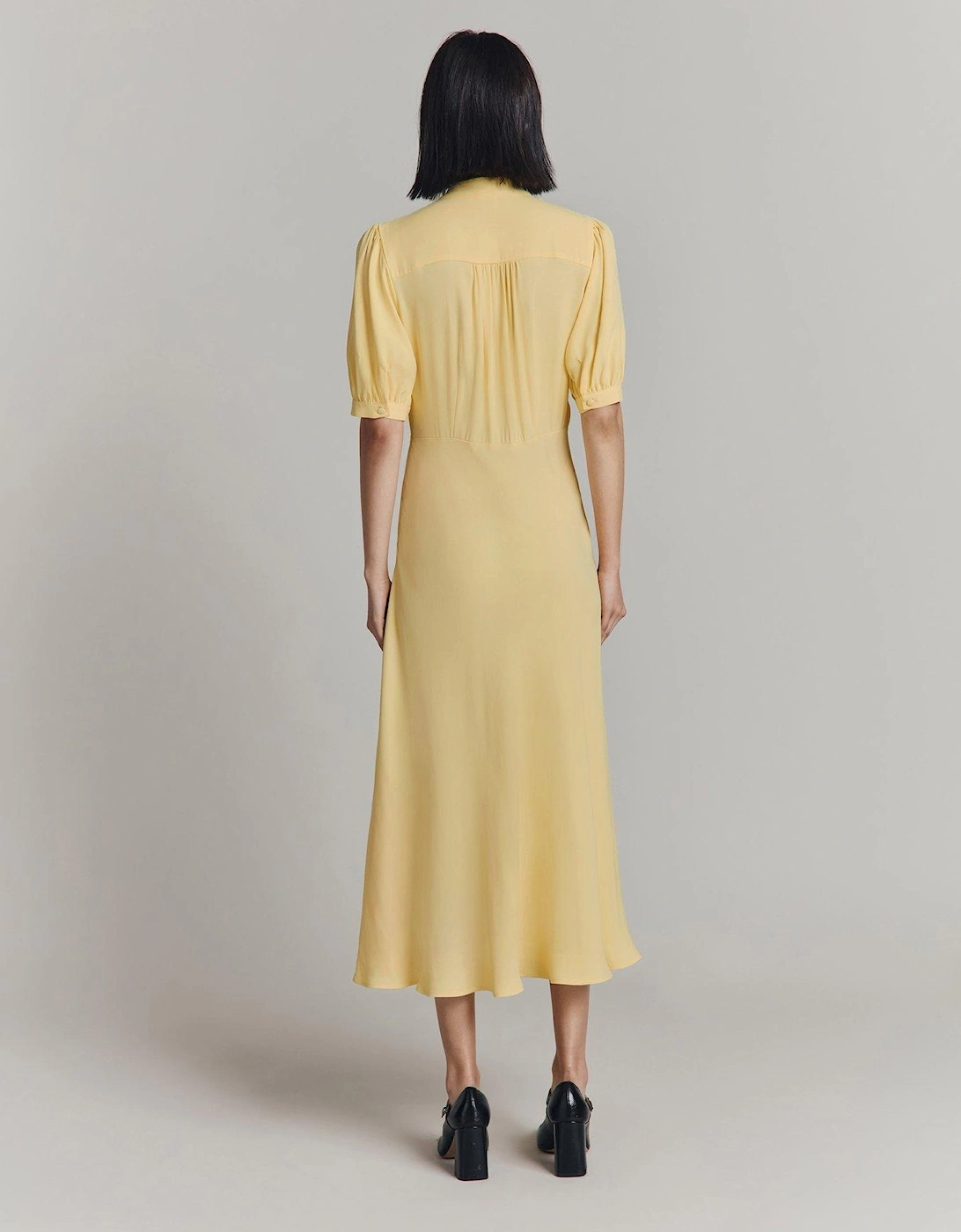 Adele Short Sleeve Midaxi Dress - Yellow