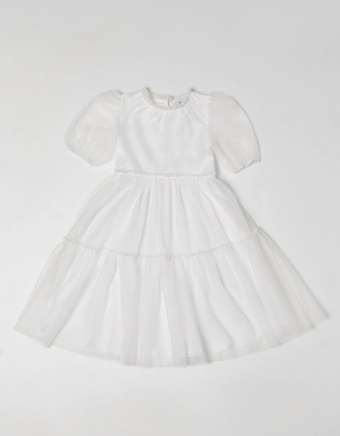 Puff Sleeve Tiered Tulle Flowergirl Dress, 4 of 3