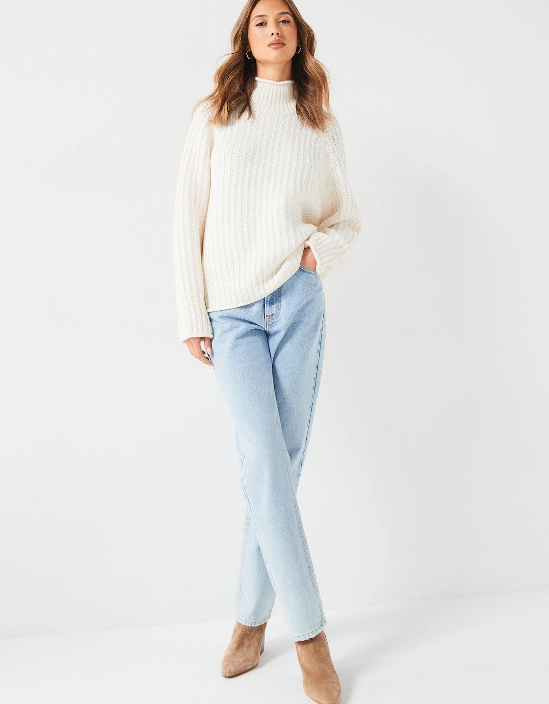 Chunky Mockneck Jumper - Cream