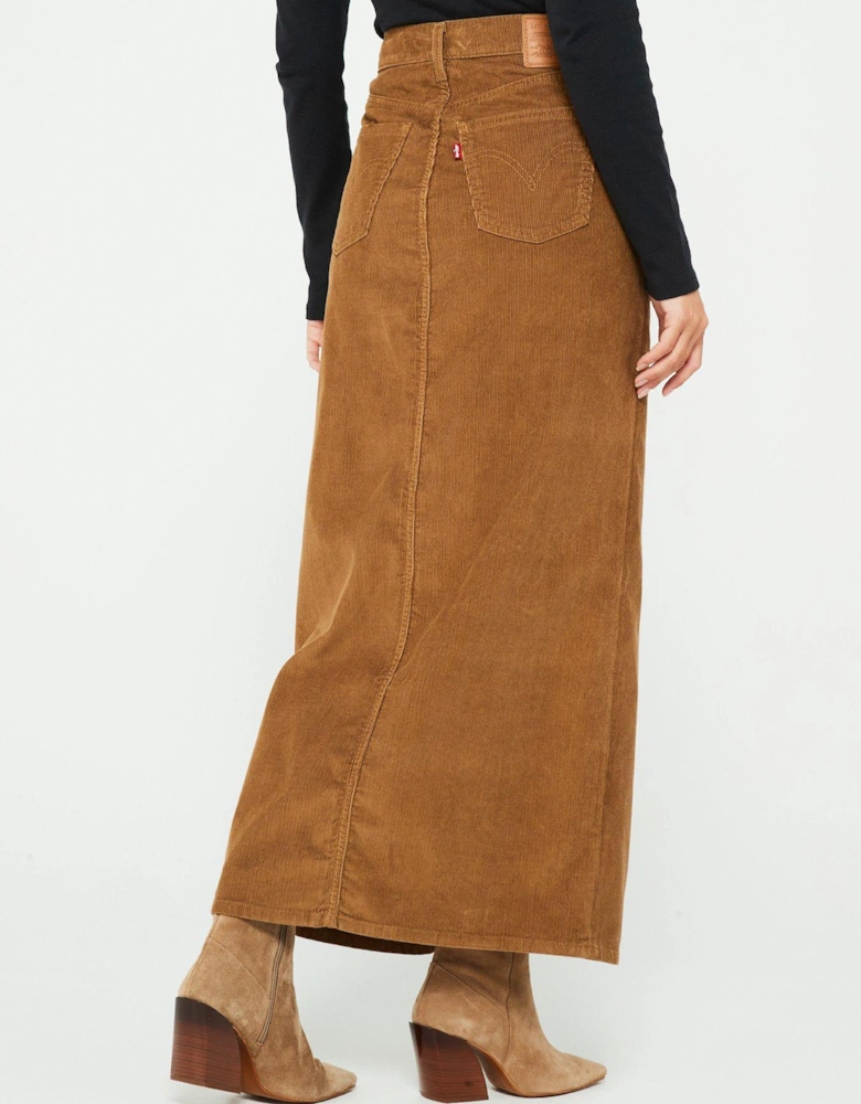 Ankle Column Skirt - Ermine - Brown