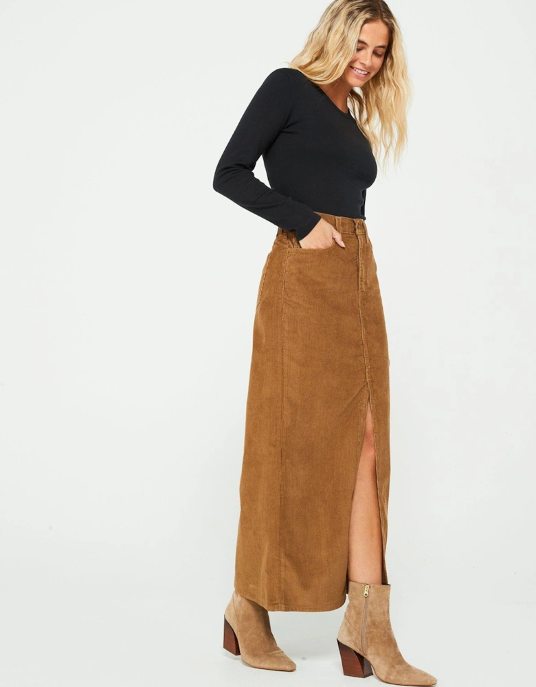 Ankle Column Skirt - Ermine - Brown