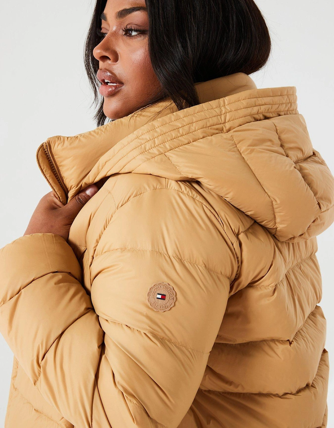 Plus Padded Jacket - Beige