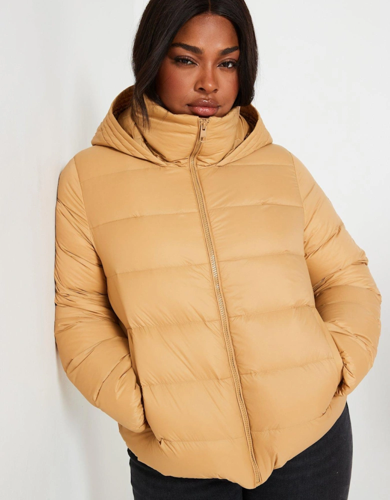 Plus Padded Jacket - Beige