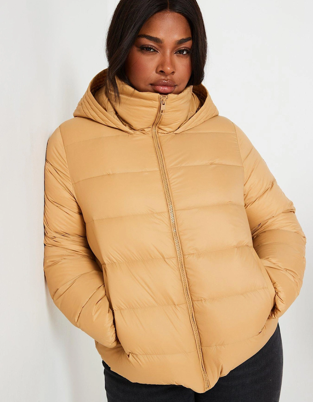 Plus Padded Jacket - Beige