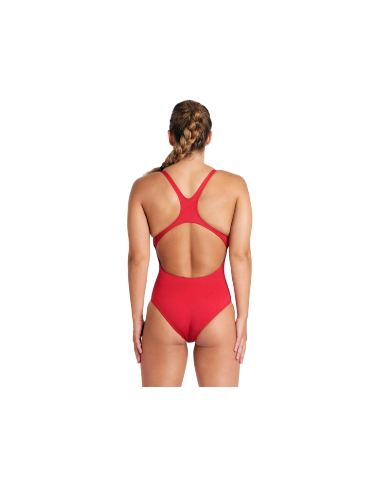 Womens Team Pro Solid Swimsuit-red/white