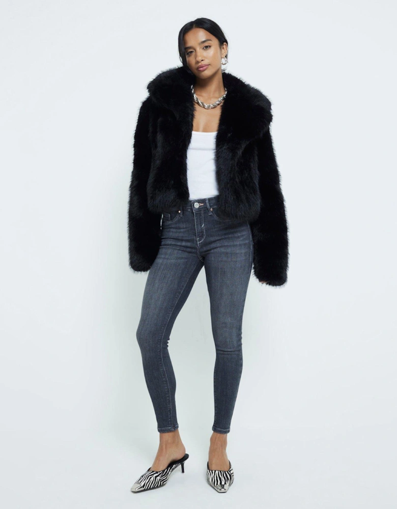 Midi Rise Skinny Sculpt Jean - Dark Grey