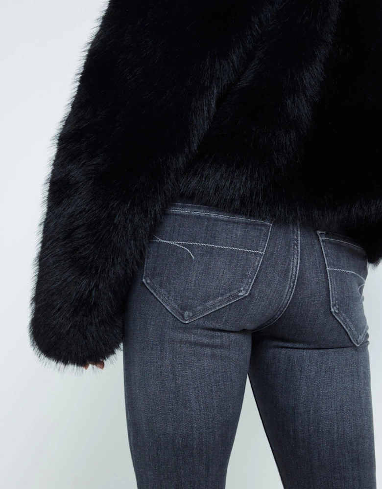 Midi Rise Skinny Sculpt Jean - Dark Grey